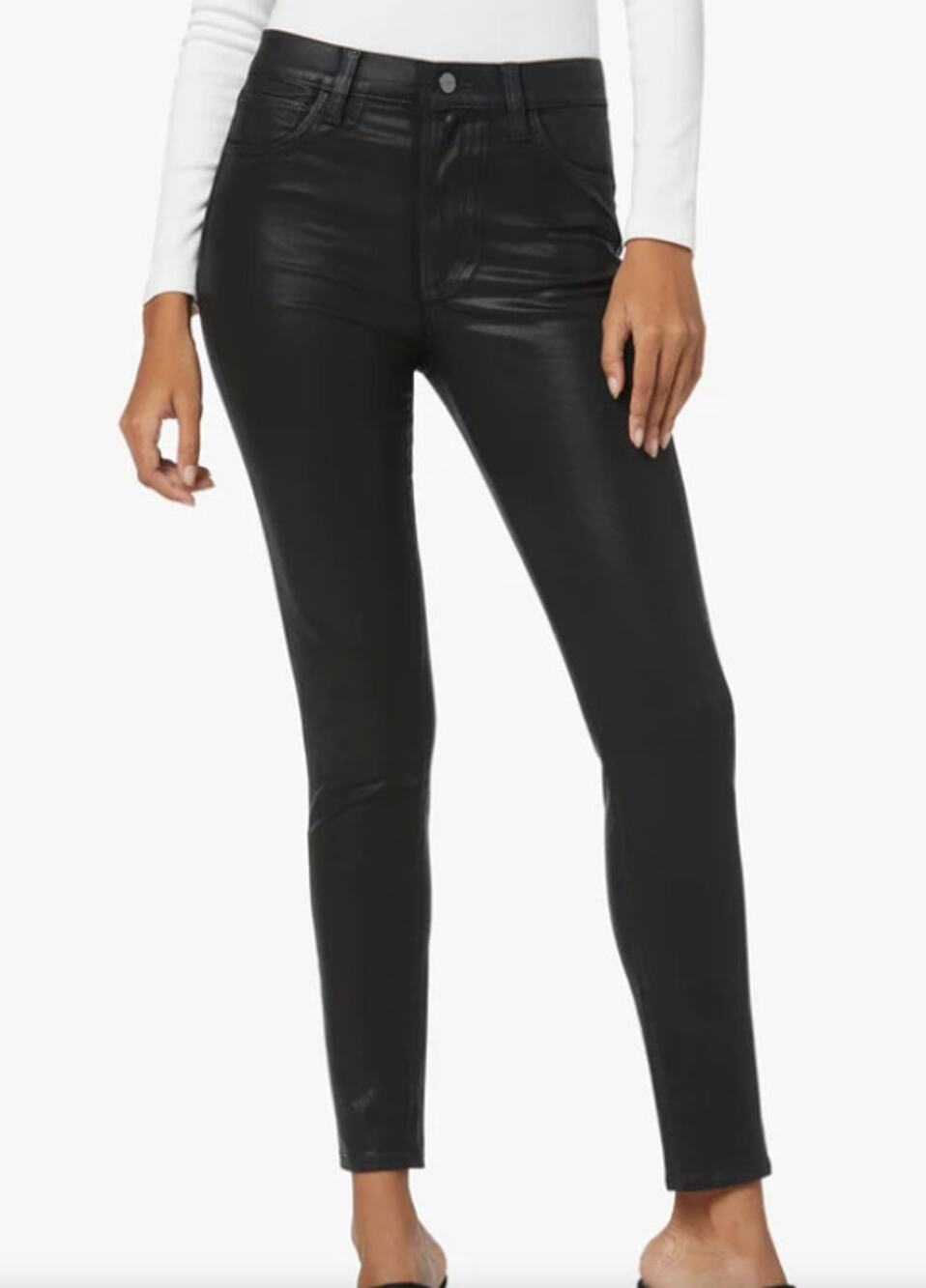 Joe's Jeans The Charlie high rise skinny ankle coated black 23 NWT